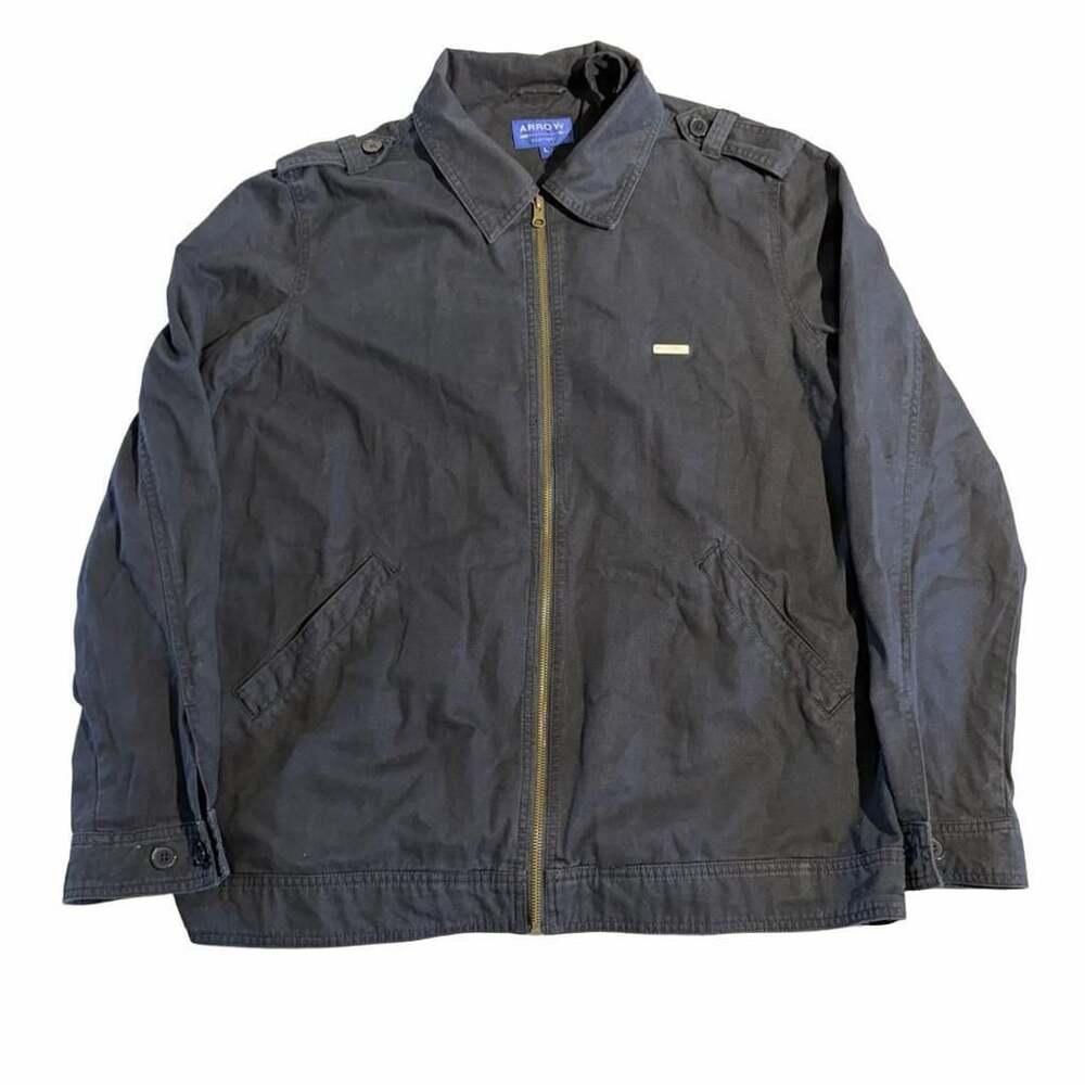 Arrow Usa 1851 Black Cotton Zip Utility Jacket Size L